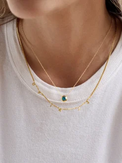 18K Gold Vermeil Spaced Number Custom Necklace - Small