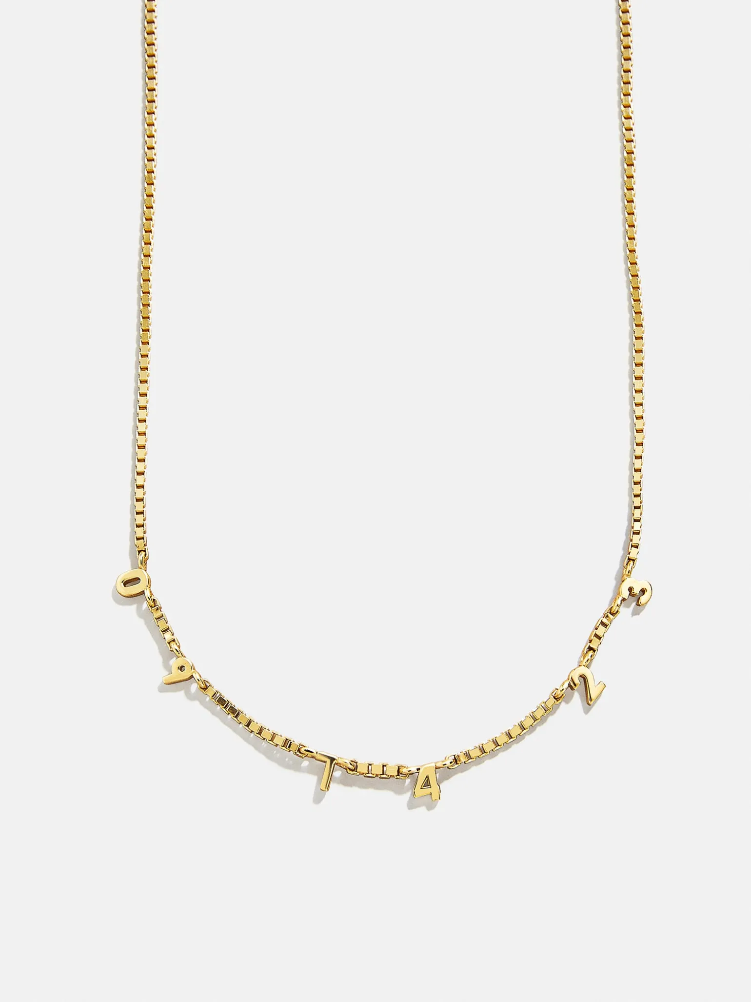 18K Gold Vermeil Spaced Number Custom Necklace - Small