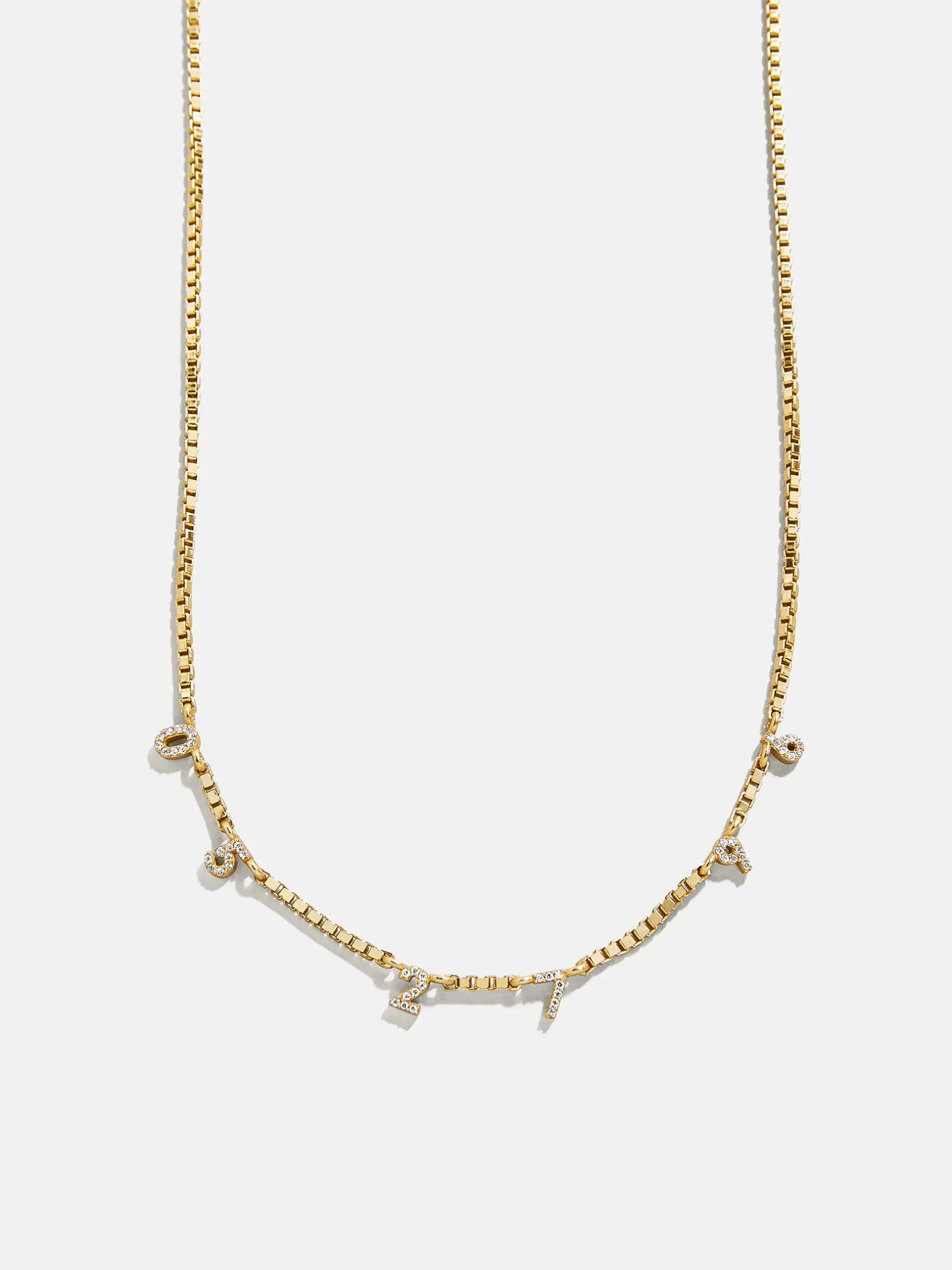 18K Gold Vermeil Spaced Number Custom Necklace - Small