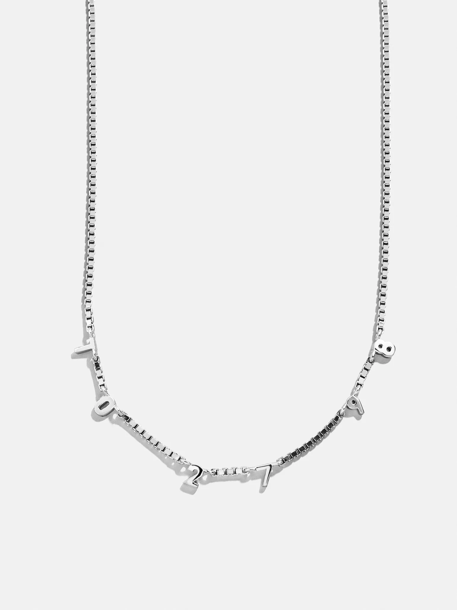 18K Gold Vermeil Spaced Number Custom Necklace - Small