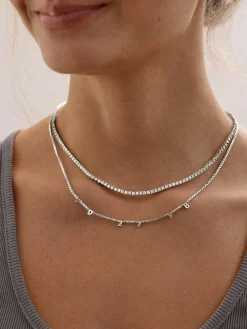 18K Gold Vermeil Spaced Number Custom Necklace - Small