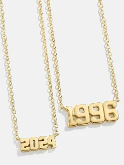 18K Gold Vermeil Varsity Font Custom Number Necklace - Varsity Font Numbers