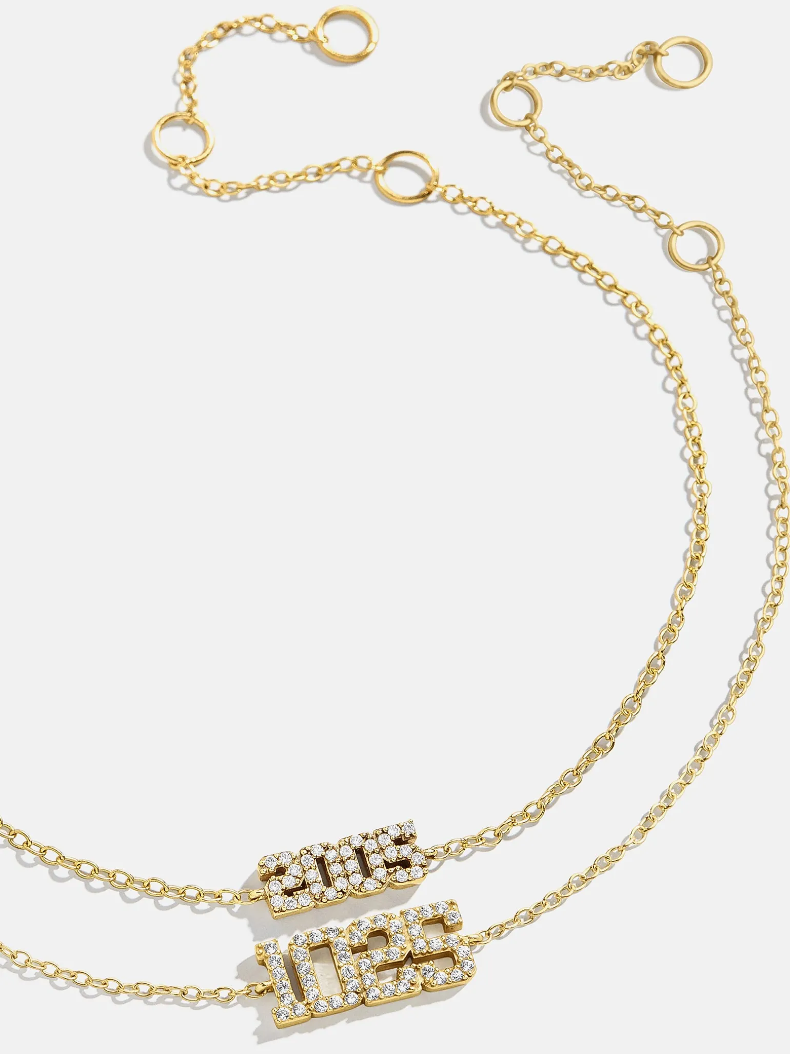 18K Gold Vermeil Varsity Font Custom Number Bracelet - Varsity Font Numbers