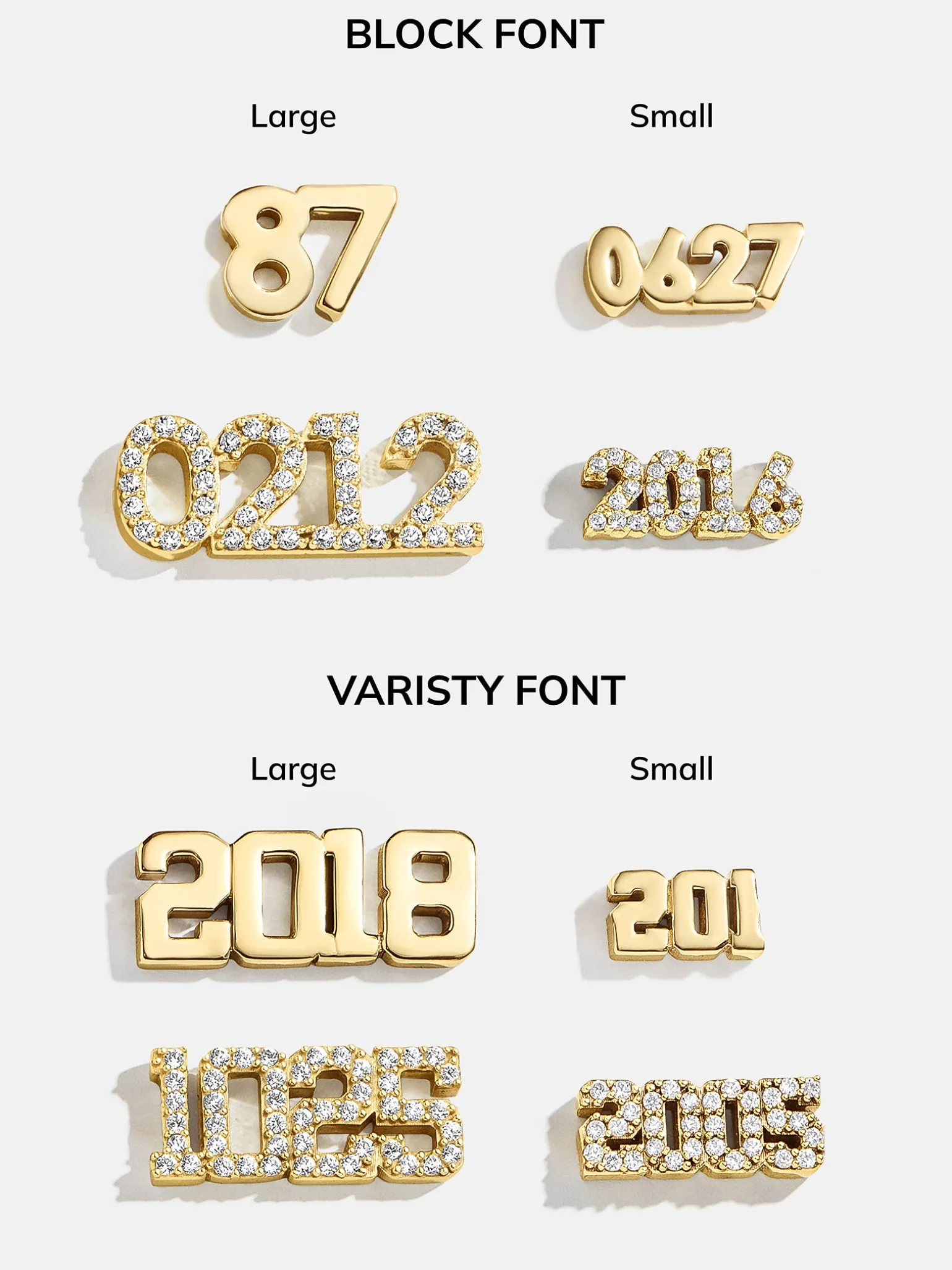18K Gold Vermeil Varsity Font Custom Number Bracelet - Varsity Font Numbers