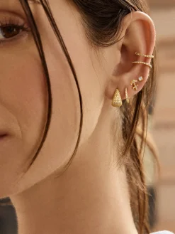 18K Gold Vermeil Zodiac Earrings - 18K Gold Vermeil. Pavé Cubic Zirconia Stones