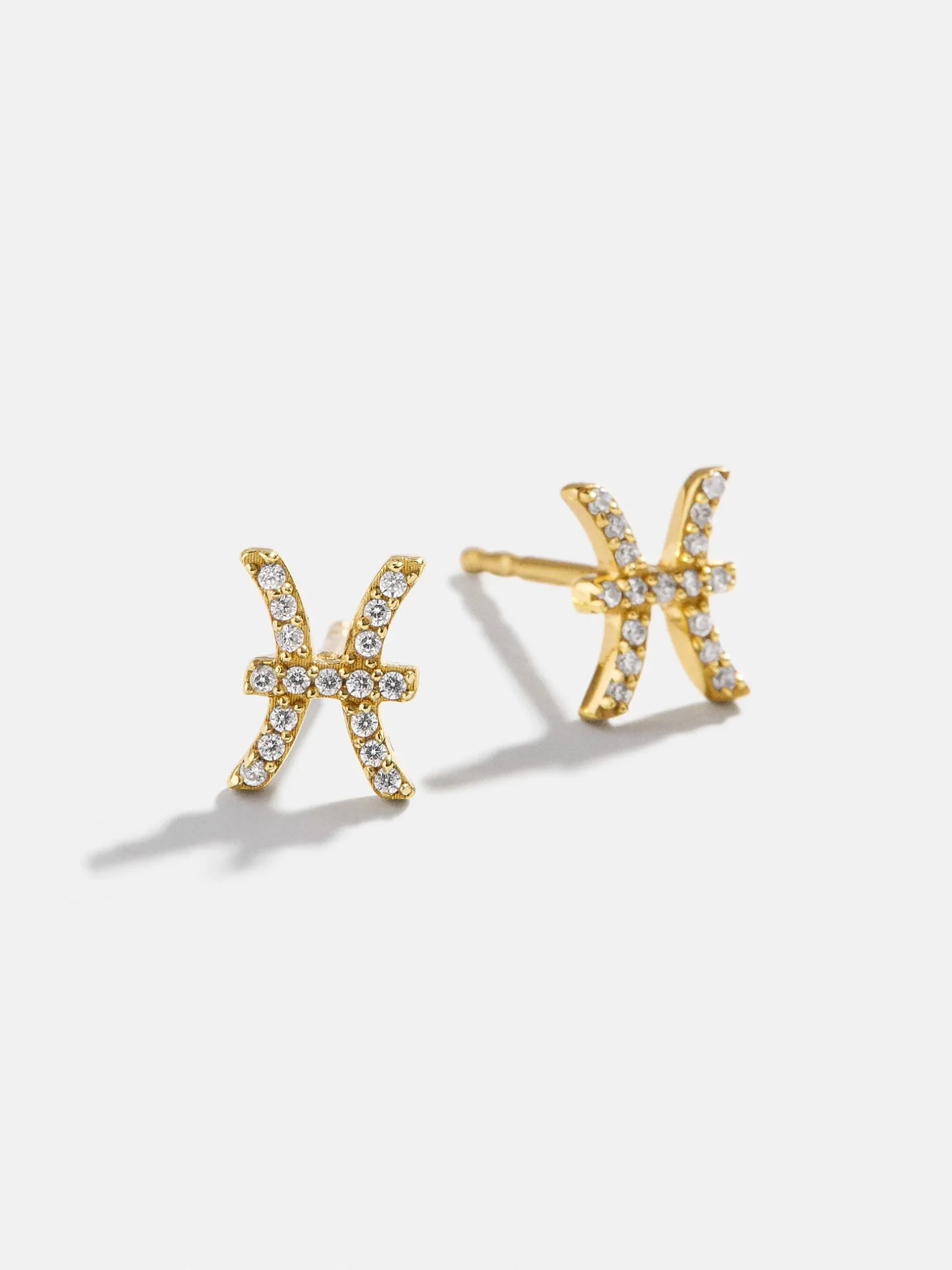 18K Gold Vermeil Zodiac Earrings - 18K Gold Vermeil. Pavé Cubic Zirconia Stones