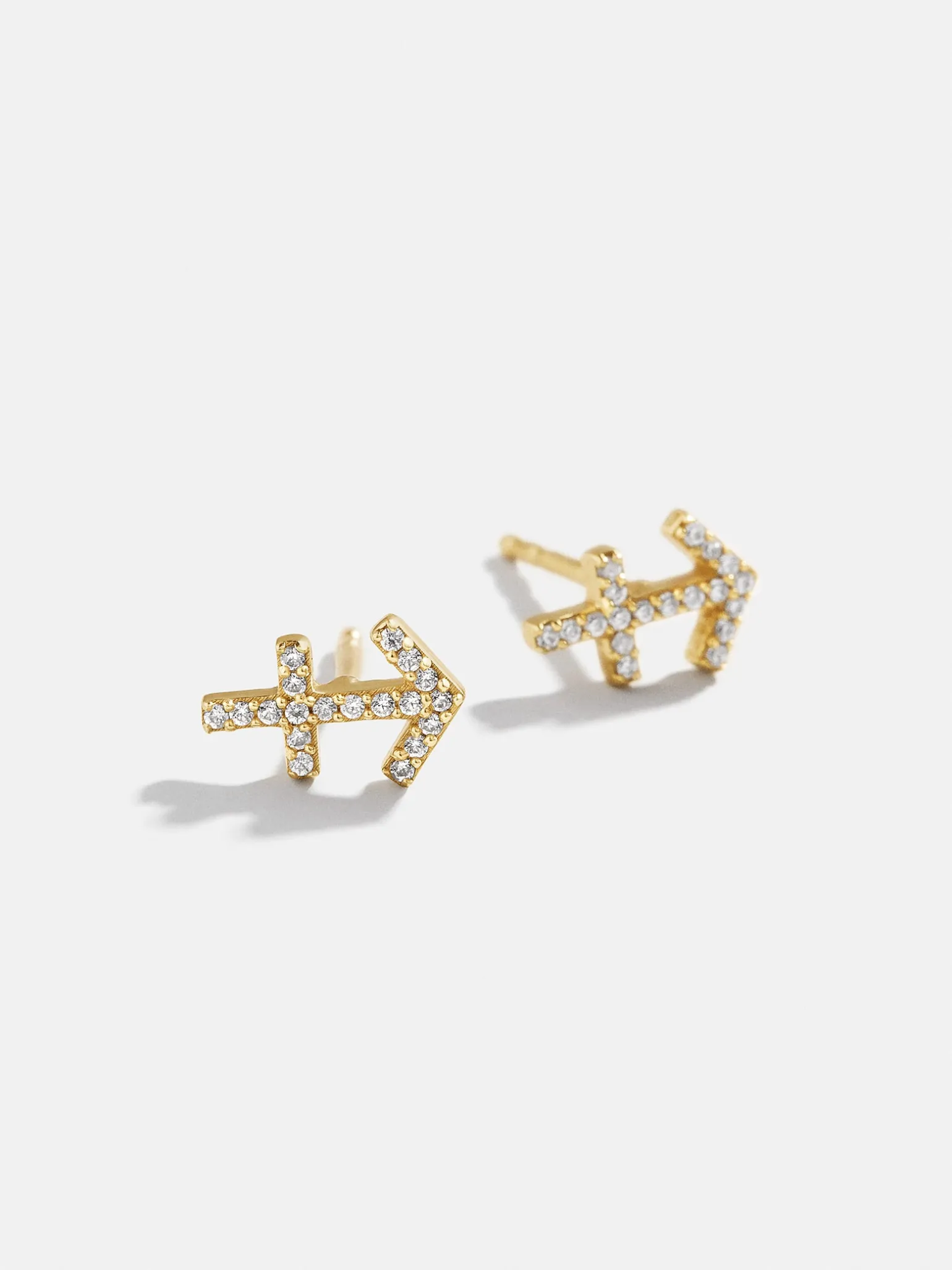 18K Gold Vermeil Zodiac Earrings - 18K Gold Vermeil. Pavé Cubic Zirconia Stones