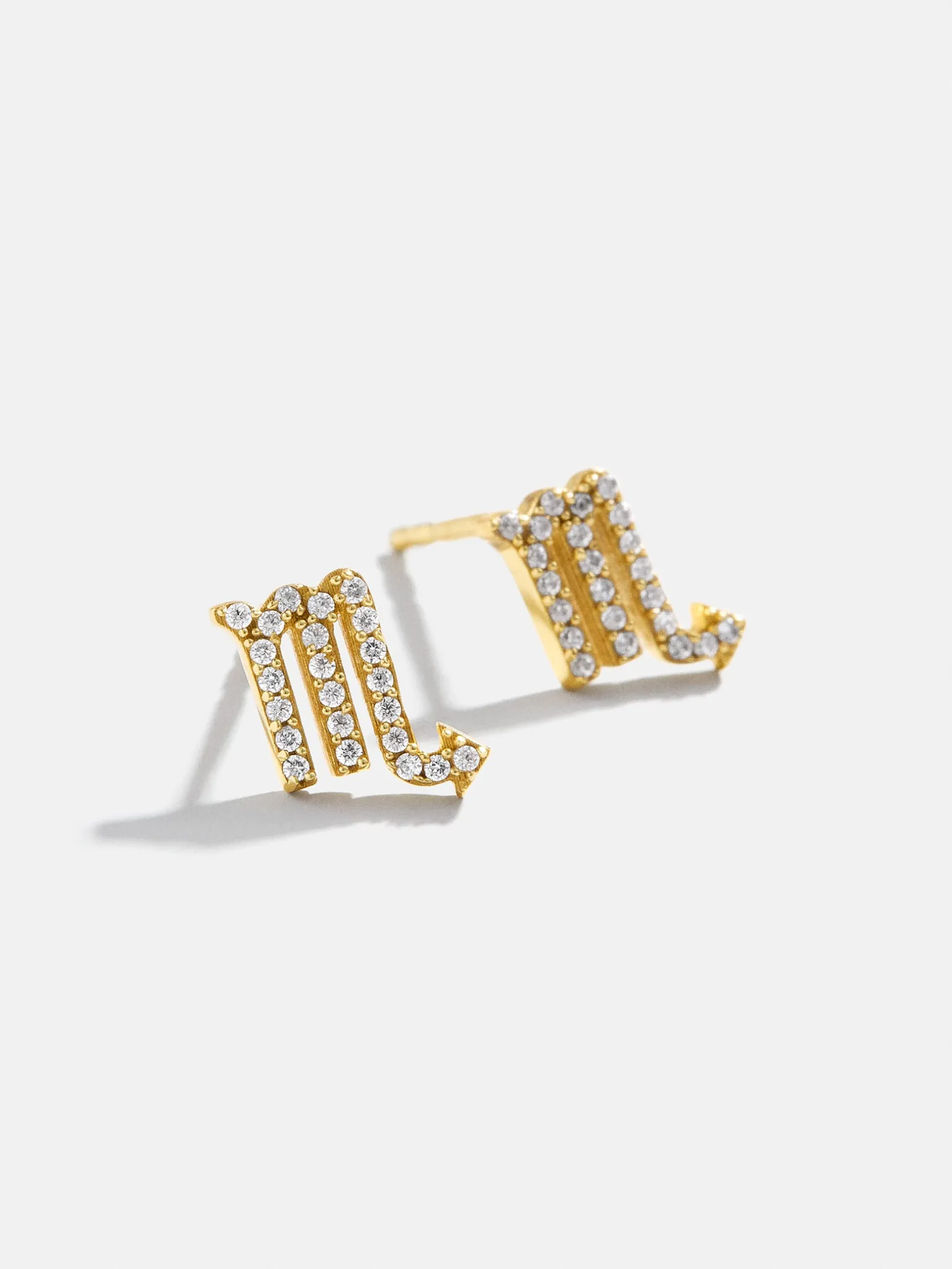 18K Gold Vermeil Zodiac Earrings - 18K Gold Vermeil. Pavé Cubic Zirconia Stones