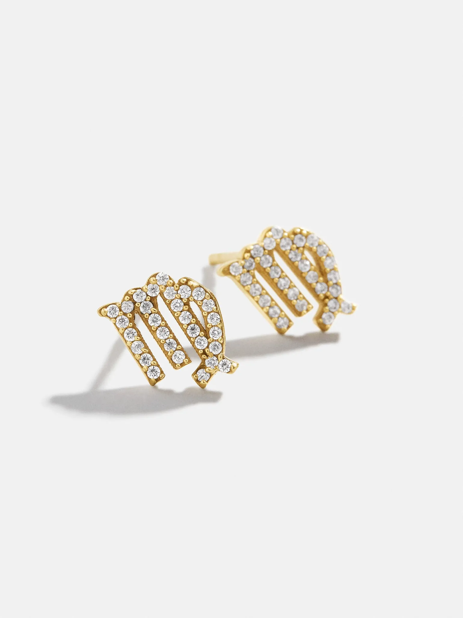 18K Gold Vermeil Zodiac Earrings - 18K Gold Vermeil. Pavé Cubic Zirconia Stones