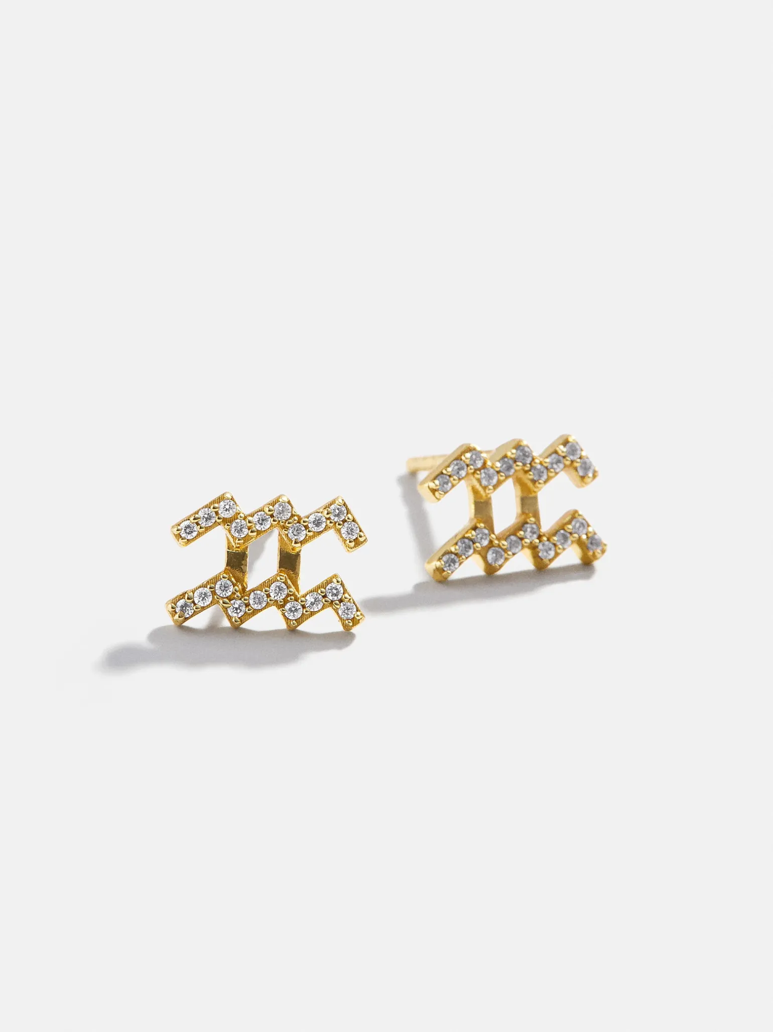 18K Gold Vermeil Zodiac Earrings - 18K Gold Vermeil. Pavé Cubic Zirconia Stones