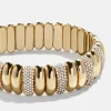 Keira Ribbed Bracelet - Gold/Pavé
