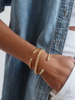 Kelly Gold Cuff Bracelet - Gold/Pavé