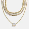 Kenna Layered Necklace - Gold/Pavé