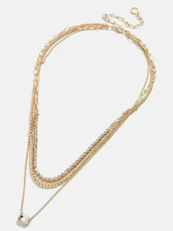 Kenna Layered Necklace - Gold/Pavé