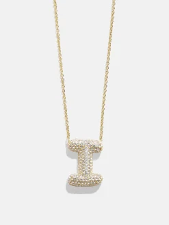Kids’ Bubble Initial Necklace - Gold/Pavé