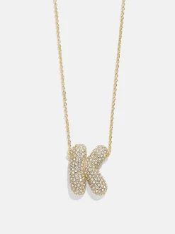 Kids’ Bubble Initial Necklace - Gold/Pavé