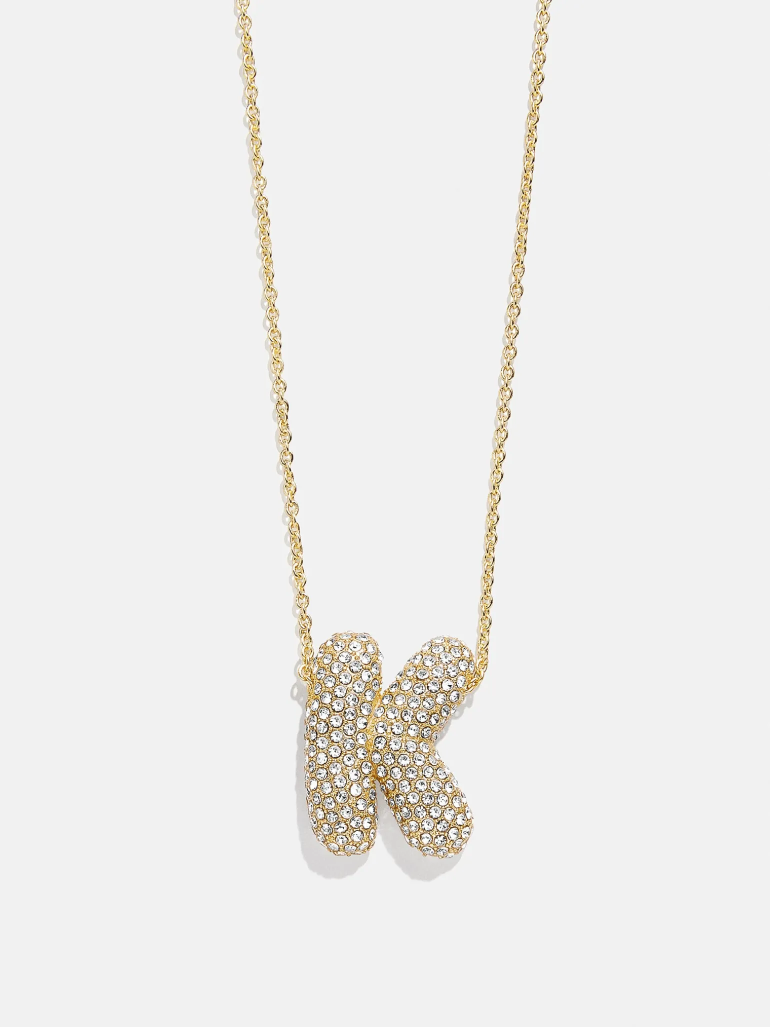 Kids’ Bubble Initial Necklace - Gold/Pavé