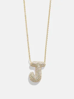 Kids’ Bubble Initial Necklace - Gold/Pavé
