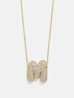 Kids’ Bubble Initial Necklace - Gold/Pavé