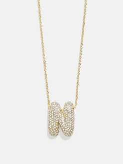 Kids’ Bubble Initial Necklace - Gold/Pavé