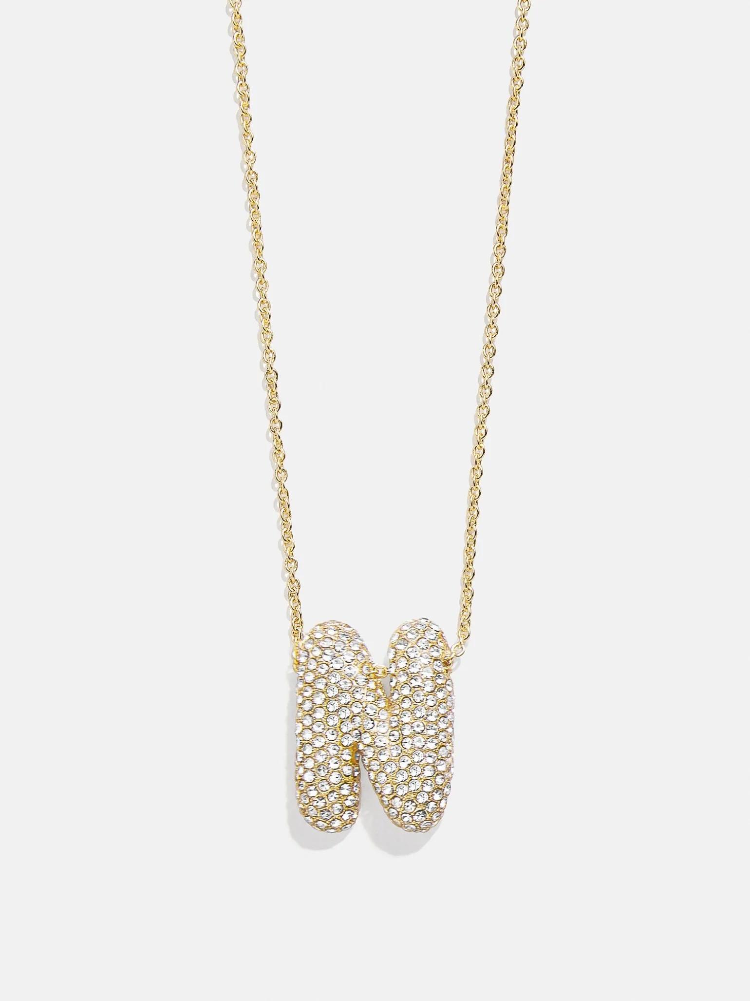 Kids’ Bubble Initial Necklace - Gold/Pavé