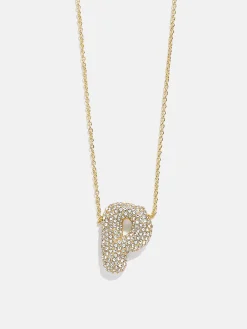 Kids’ Bubble Initial Necklace - Gold/Pavé