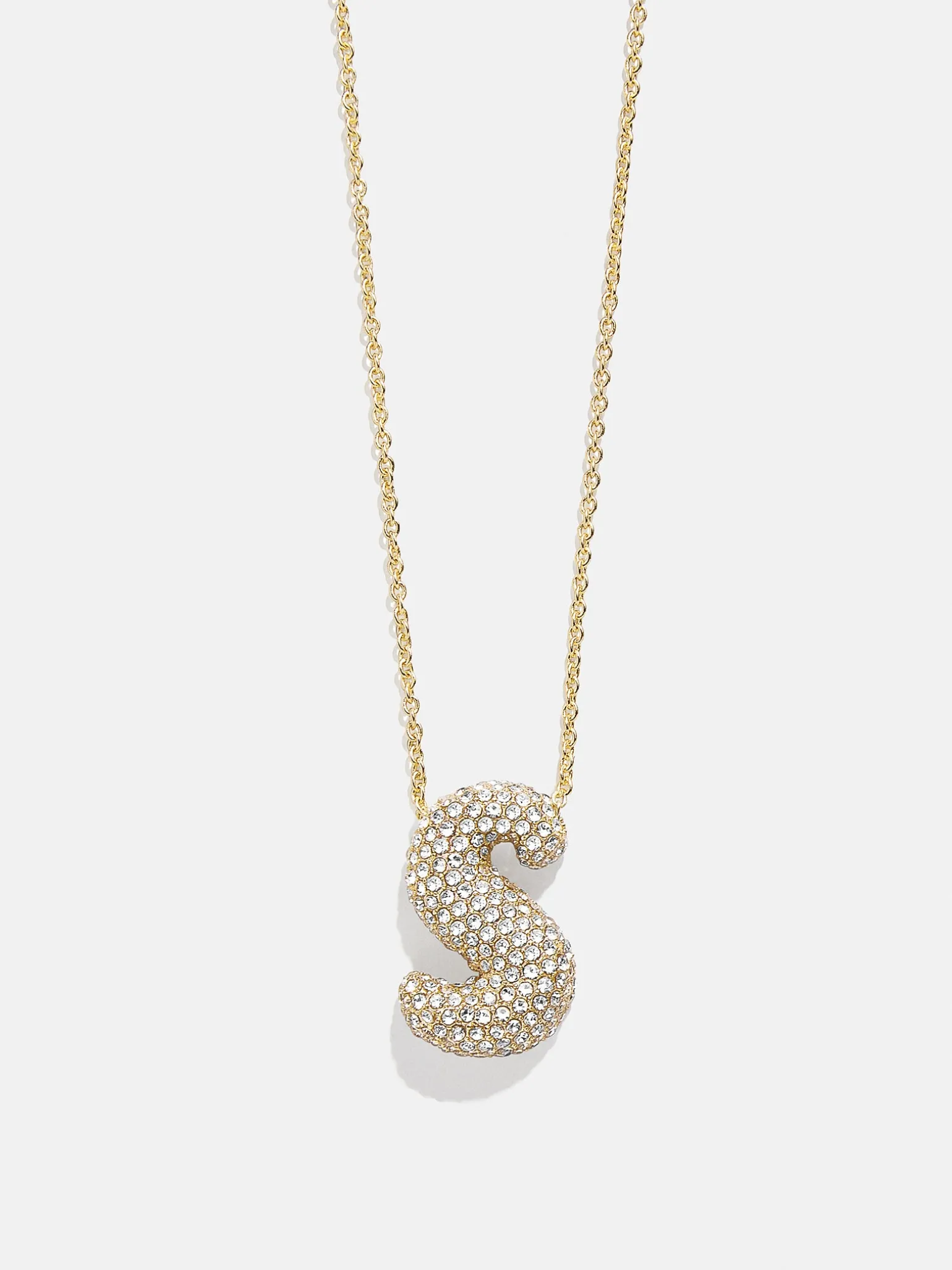 Kids’ Bubble Initial Necklace - Gold/Pavé