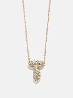 Kids’ Bubble Initial Necklace - Gold/Pavé