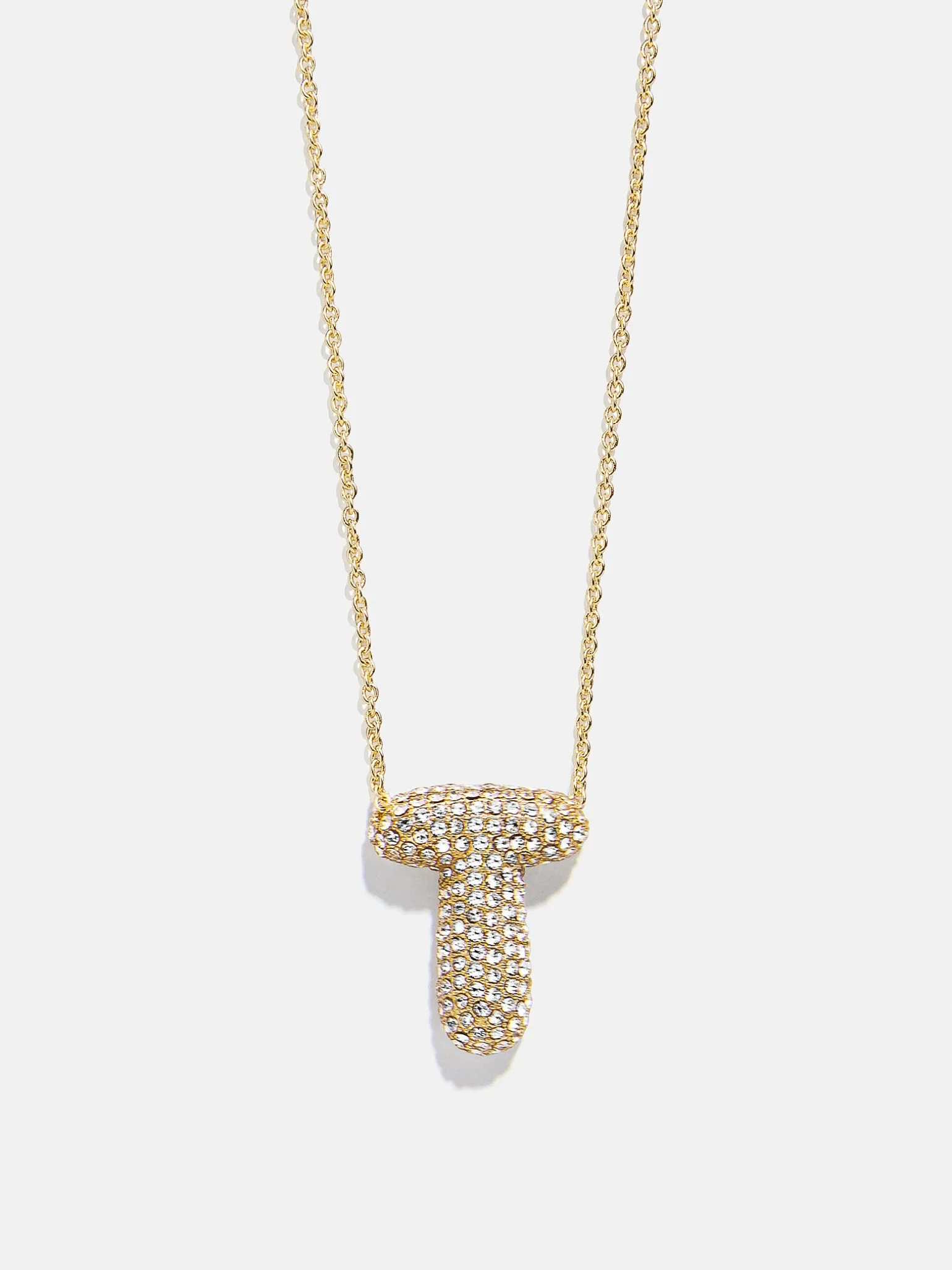 Kids’ Bubble Initial Necklace - Gold/Pavé