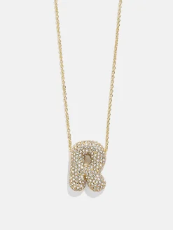 Kids’ Bubble Initial Necklace - Gold/Pavé
