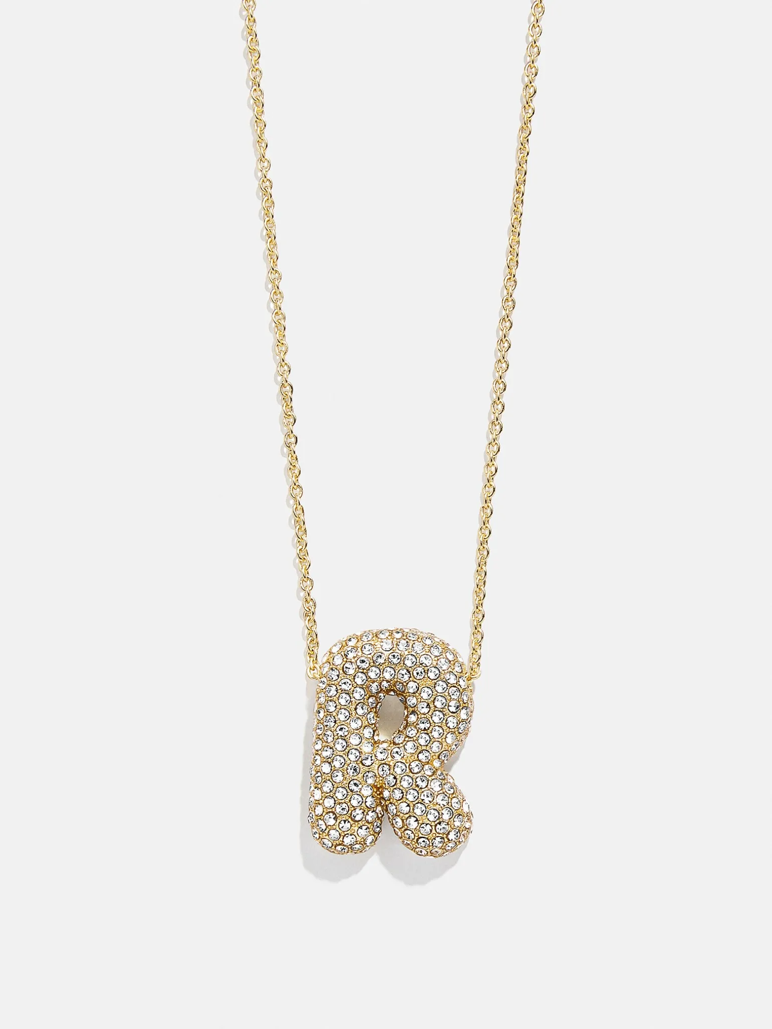 Kids’ Bubble Initial Necklace - Gold/Pavé