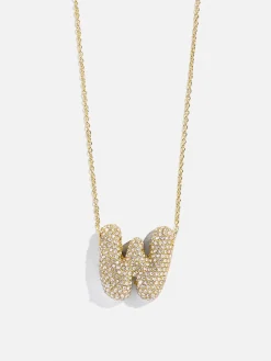 Kids’ Bubble Initial Necklace - Gold/Pavé