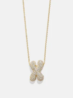 Kids’ Bubble Initial Necklace - Gold/Pavé