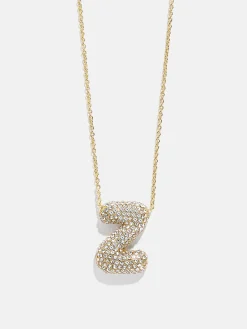 Kids’ Bubble Initial Necklace - Gold/Pavé