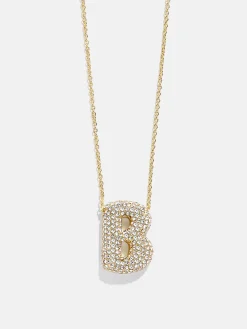 Kids’ Bubble Initial Necklace - Gold/Pavé