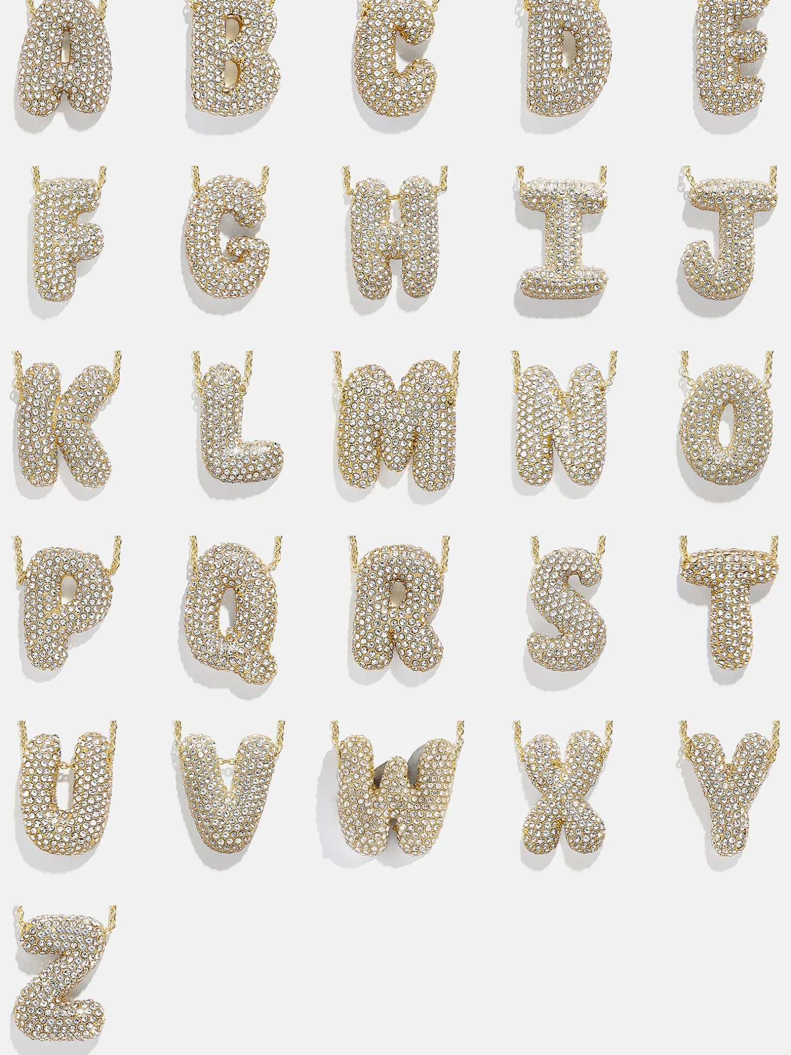 Kids’ Bubble Initial Necklace - Gold/Pavé