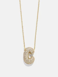 Kids’ Bubble Initial Necklace - Gold/Pavé