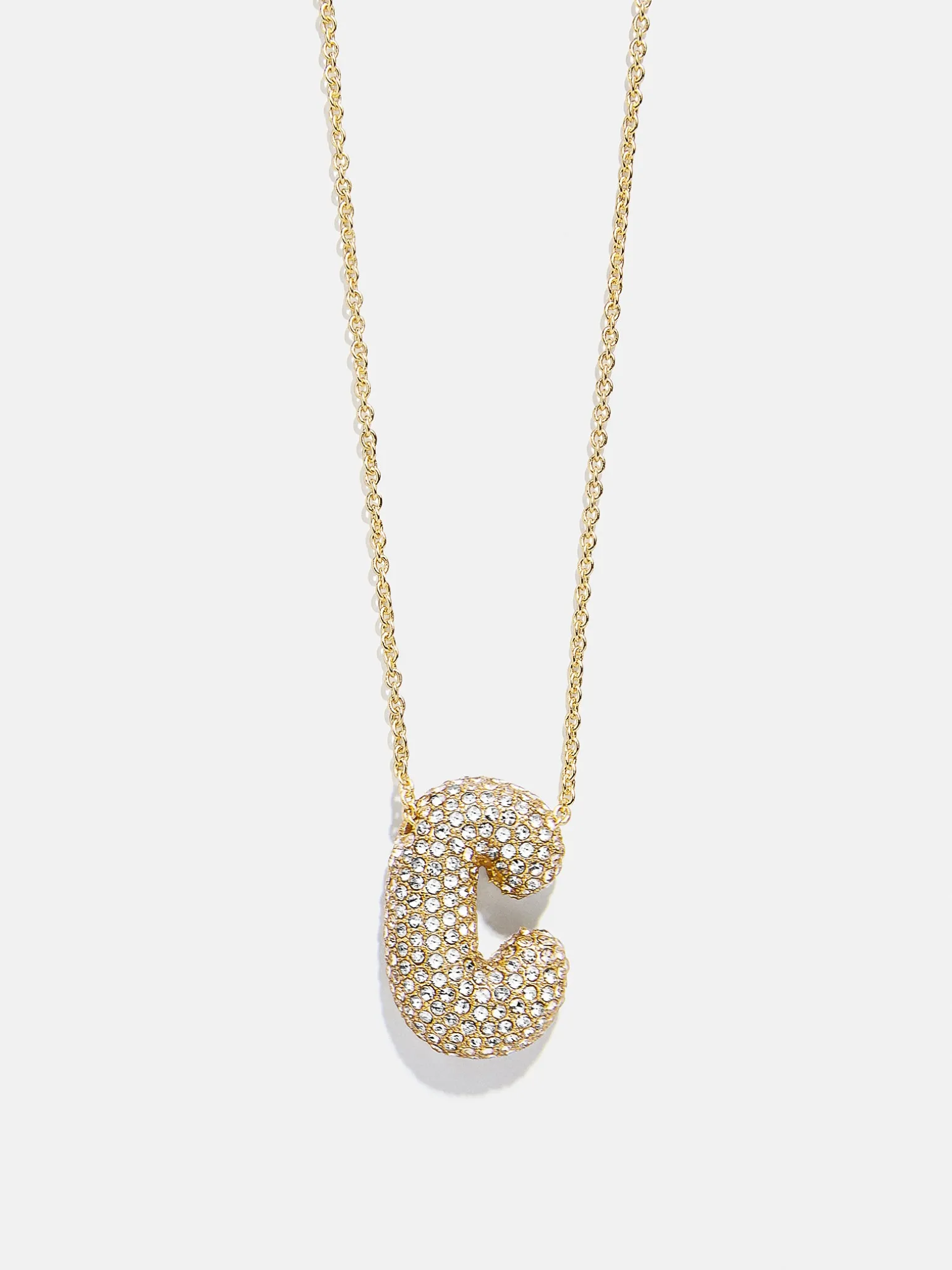 Kids’ Bubble Initial Necklace - Gold/Pavé