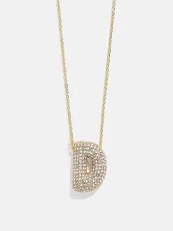 Kids’ Bubble Initial Necklace - Gold/Pavé