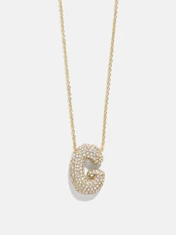 Kids’ Bubble Initial Necklace - Gold/Pavé