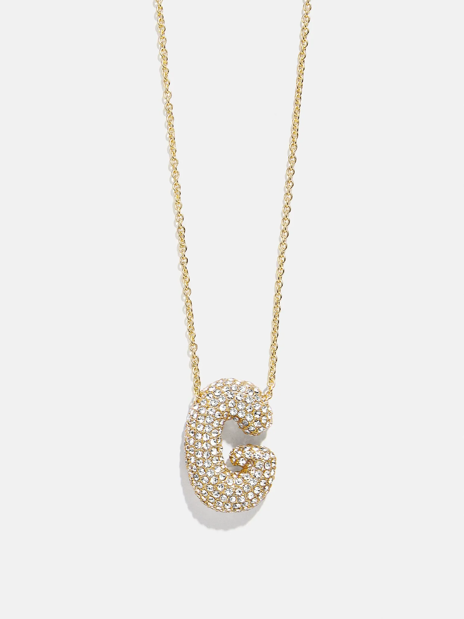 Kids’ Bubble Initial Necklace - Gold/Pavé