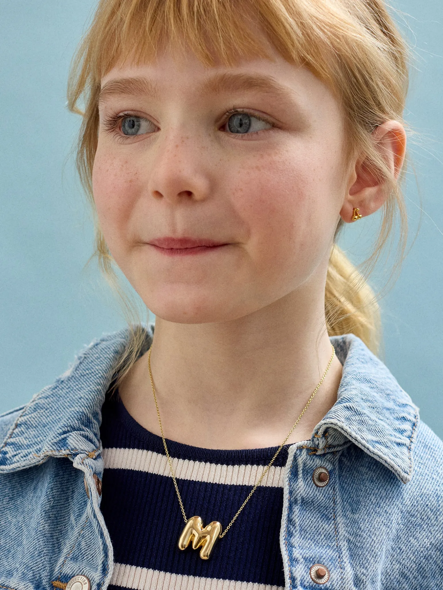 Kids' Bubble Initial Necklace - Gold