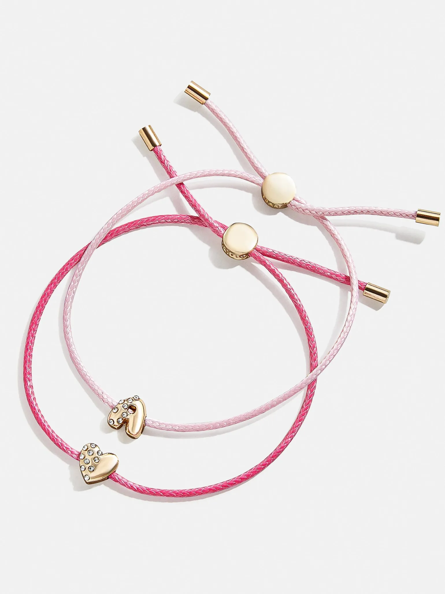 Kids' Cord Initial Bracelet Set - Pink