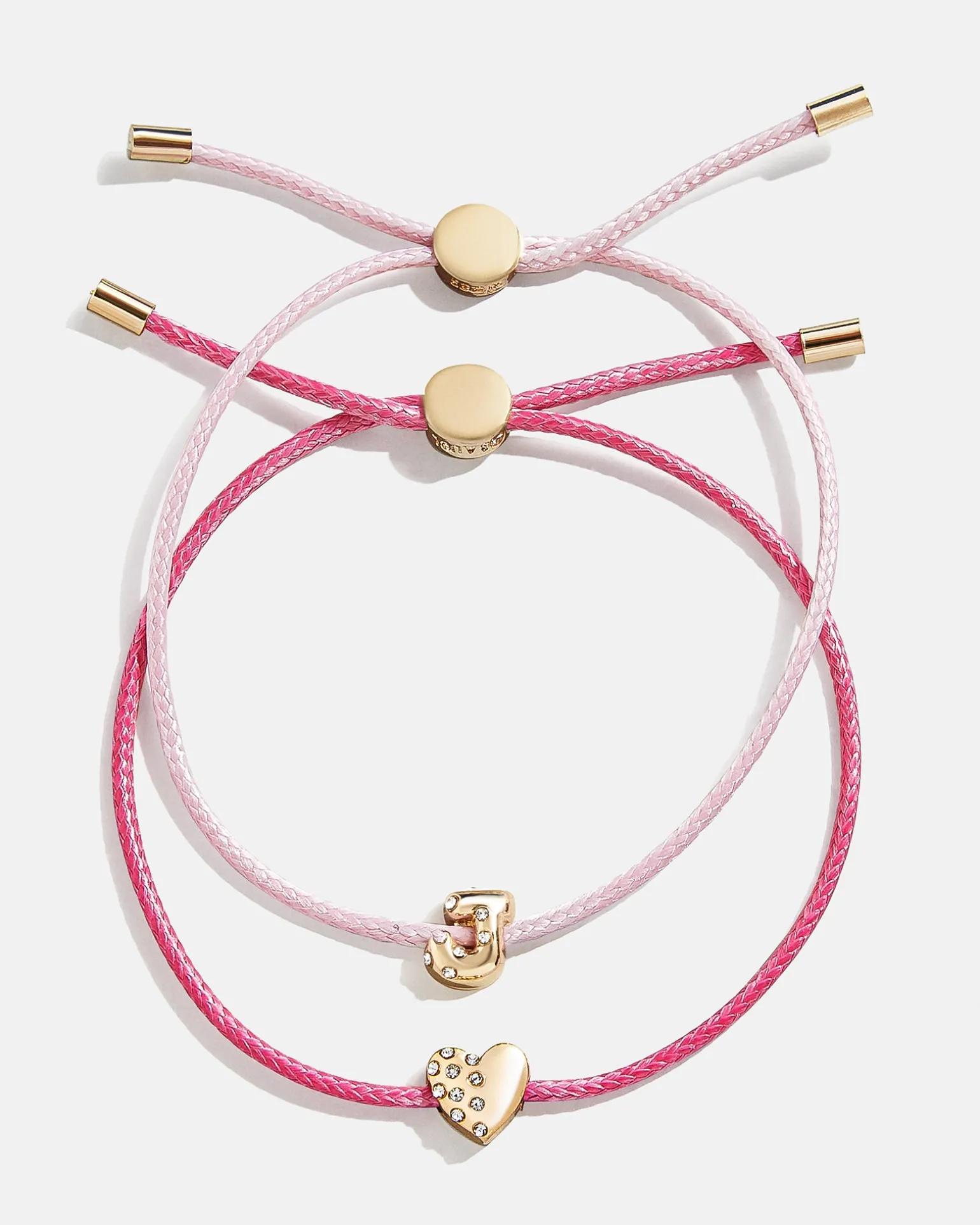 Kids' Cord Initial Bracelet Set - Pink