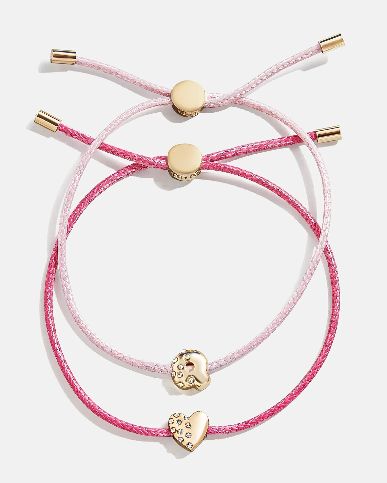 Kids' Cord Initial Bracelet Set - Pink