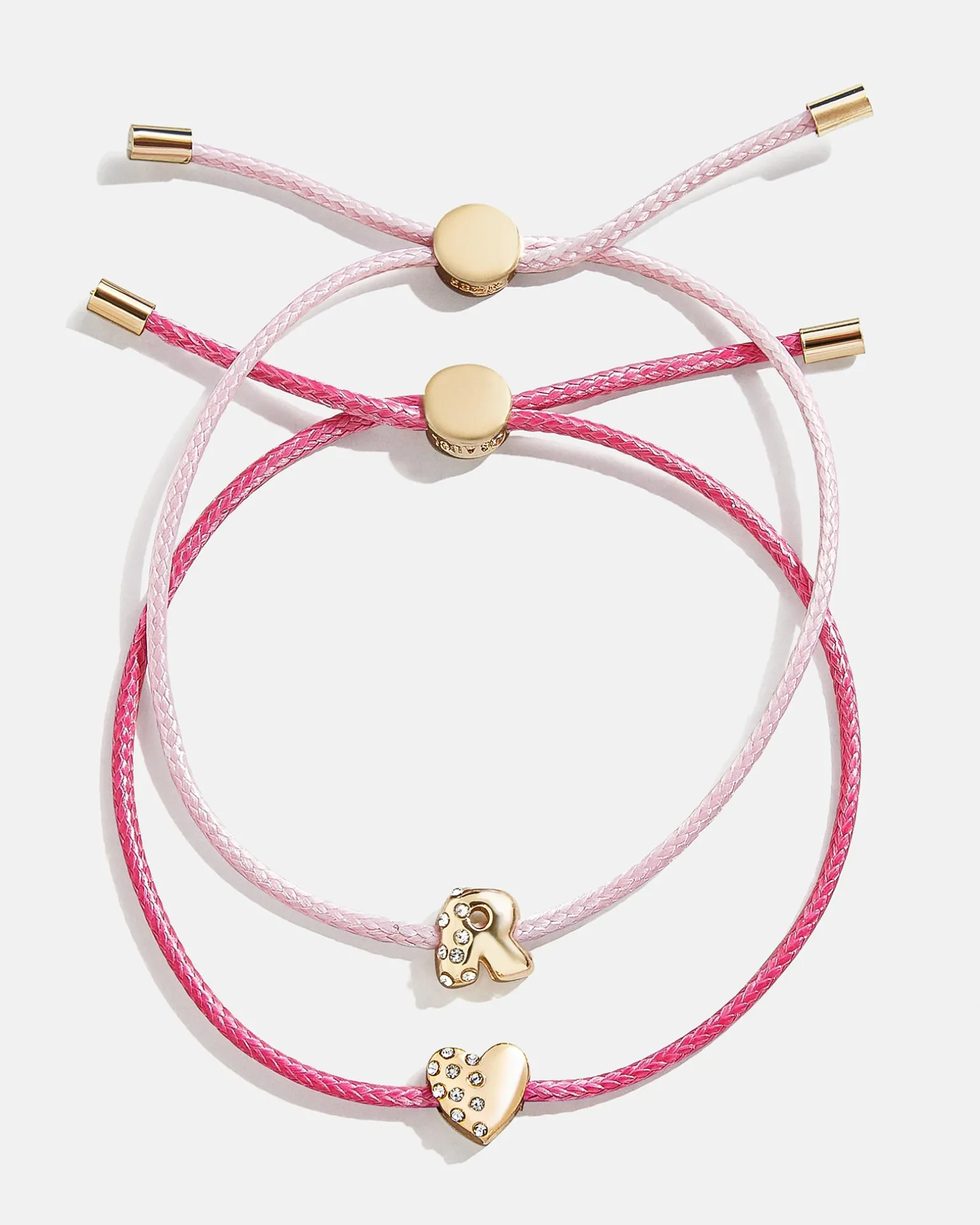 Kids' Cord Initial Bracelet Set - Pink
