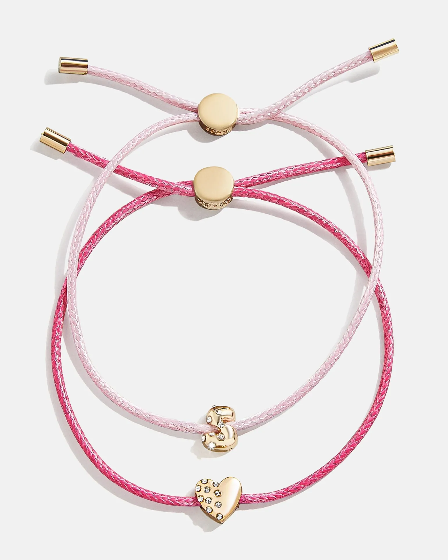 Kids' Cord Initial Bracelet Set - Pink