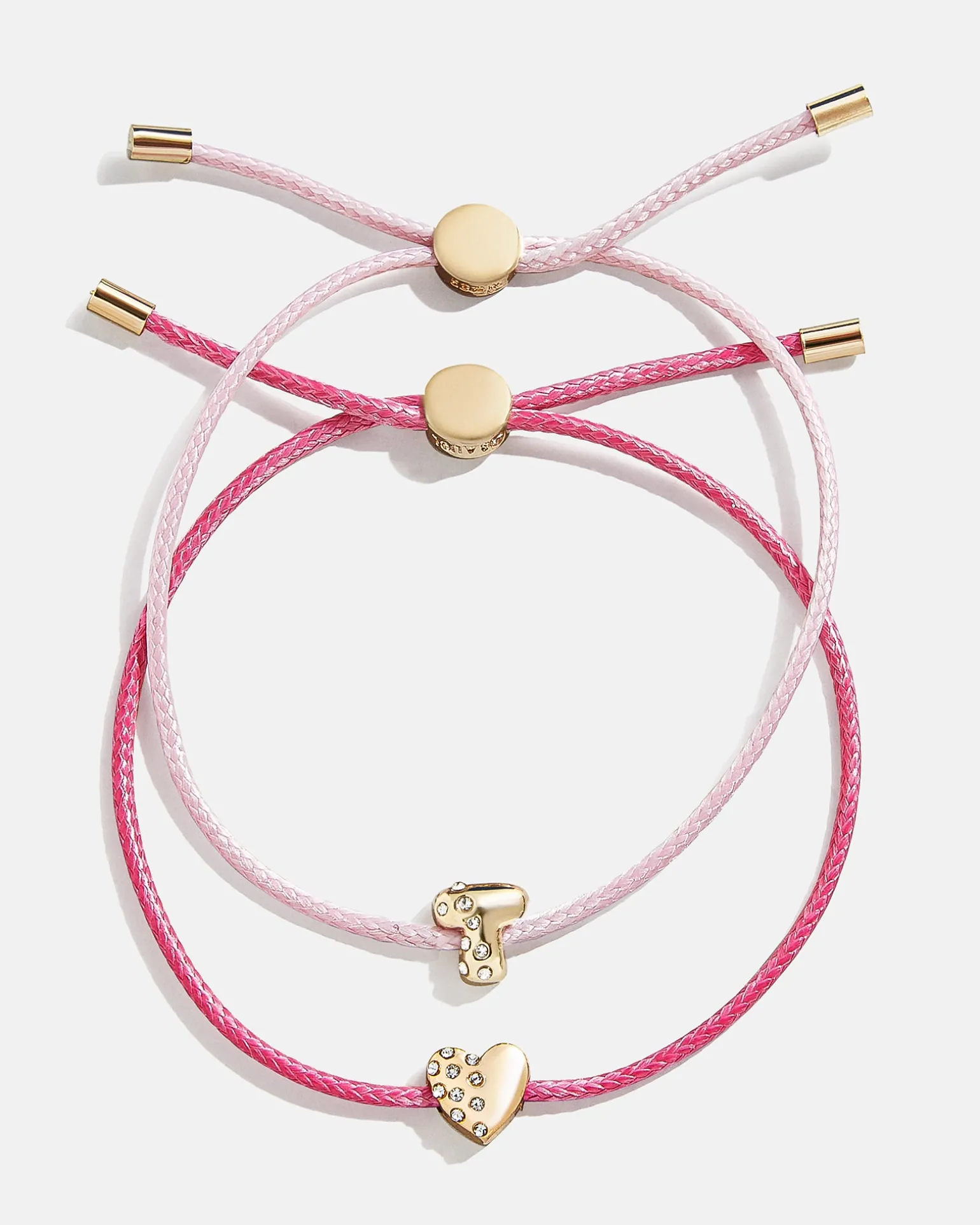 Kids' Cord Initial Bracelet Set - Pink