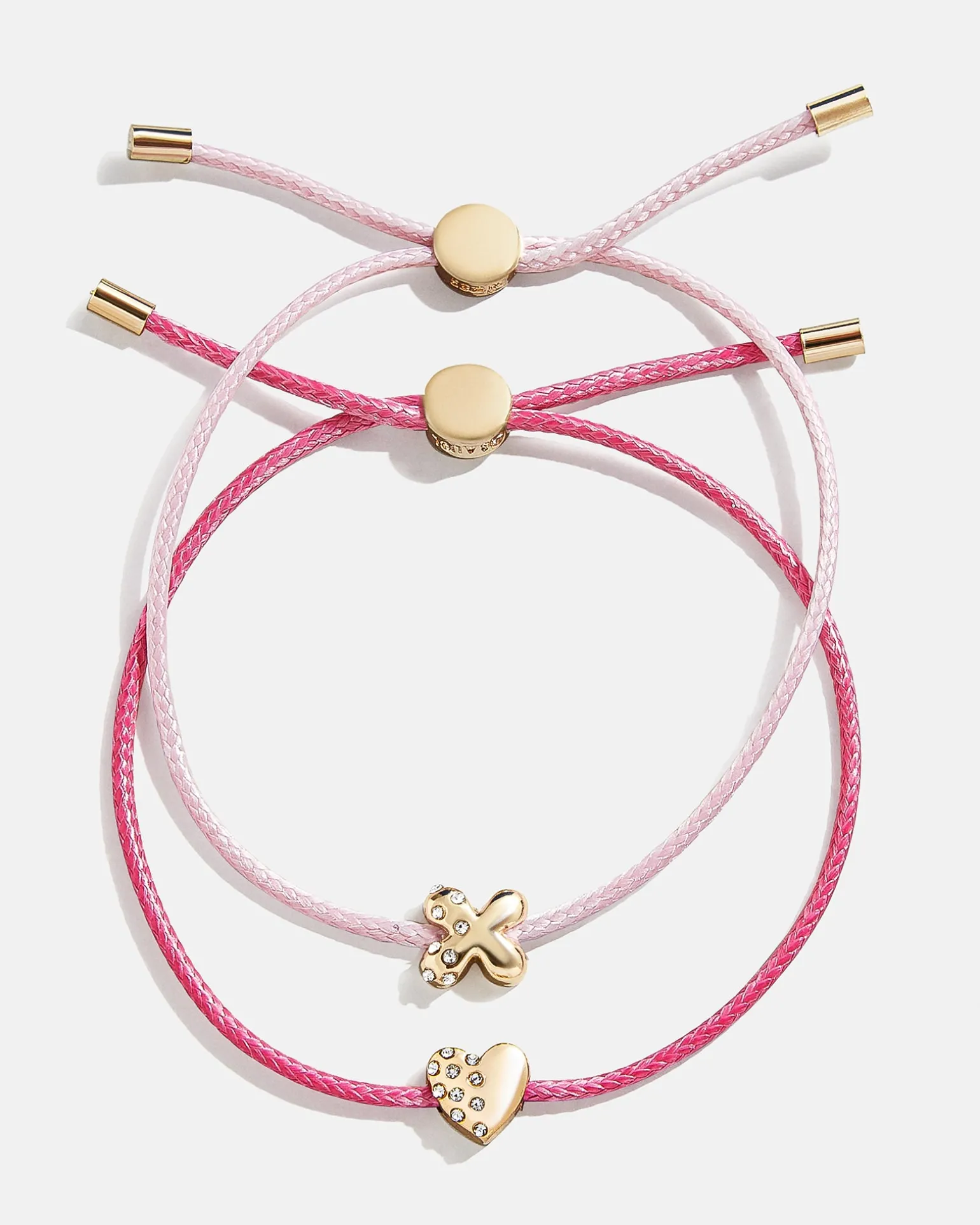 Kids' Cord Initial Bracelet Set - Pink