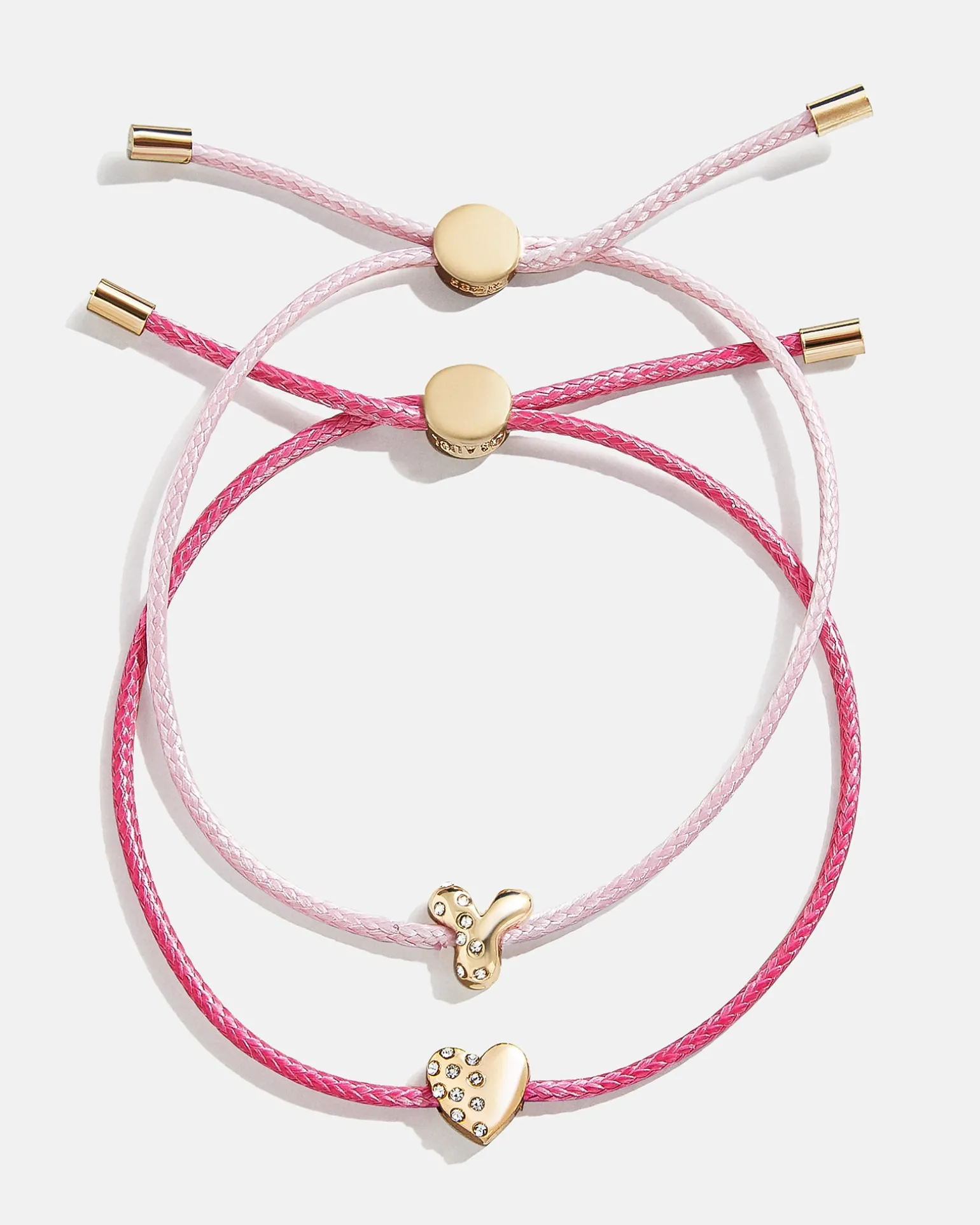 Kids' Cord Initial Bracelet Set - Pink